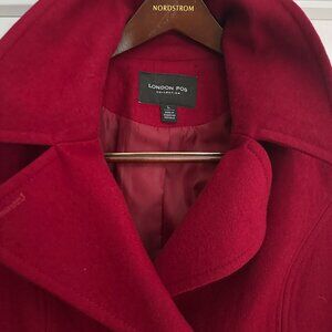 Red Double Breasted Red London Fog Peacoat